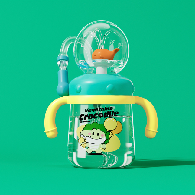 Whale Leakproof Kids Water Bottle